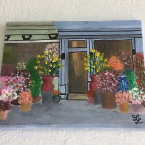 Floral Acrylic Art on Canvas with Vibrant Colors